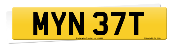 Registration number MYN 37T